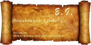 Boszkovicz Izsó névjegykártya